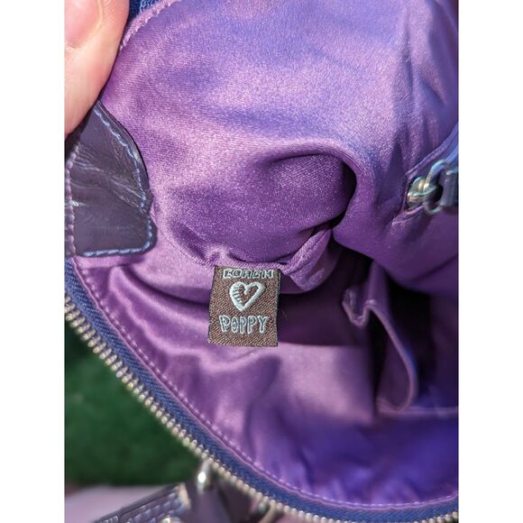 Women's Coach Poppy Purple Plaid Shoulder Bag with Bag Tags - Picture 14 of 15